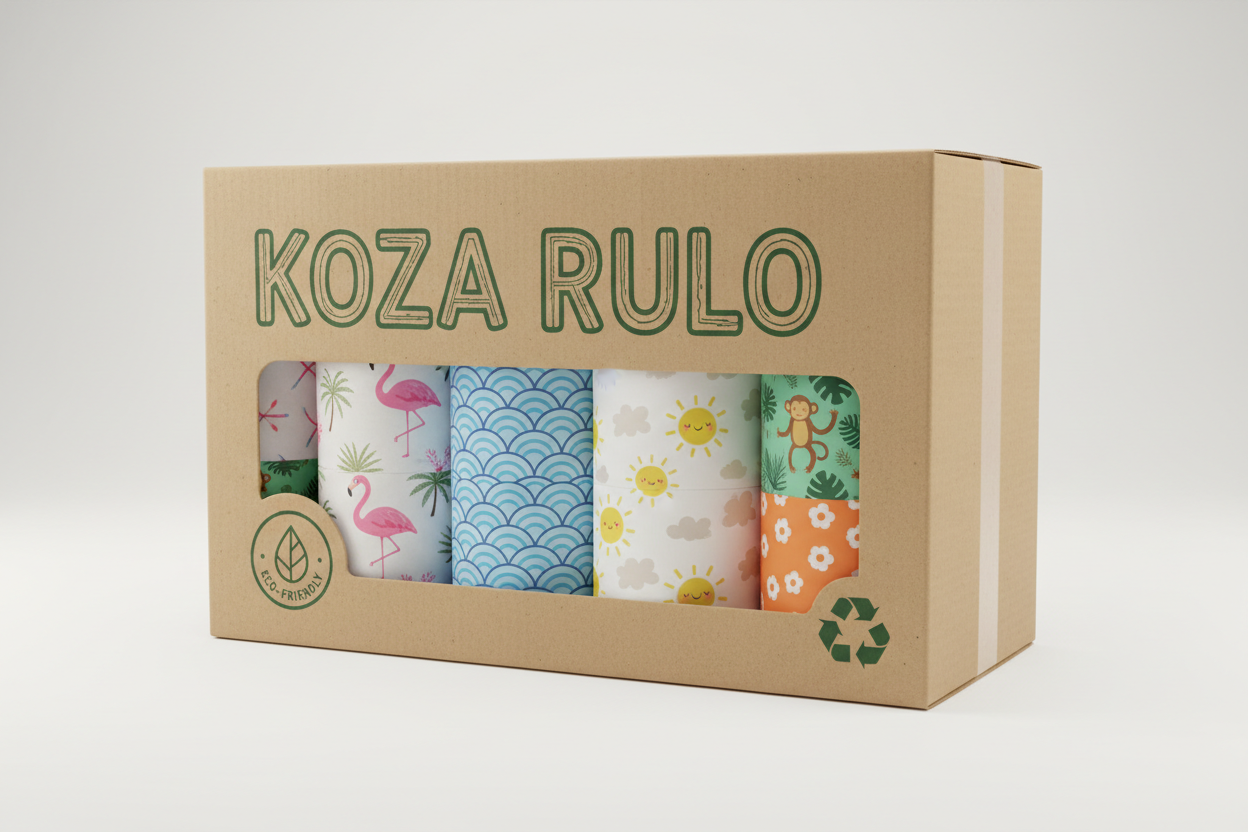 Koza Rulo 48'li Renkli Bambu Tuvalet Kağıdı Aile Paketi